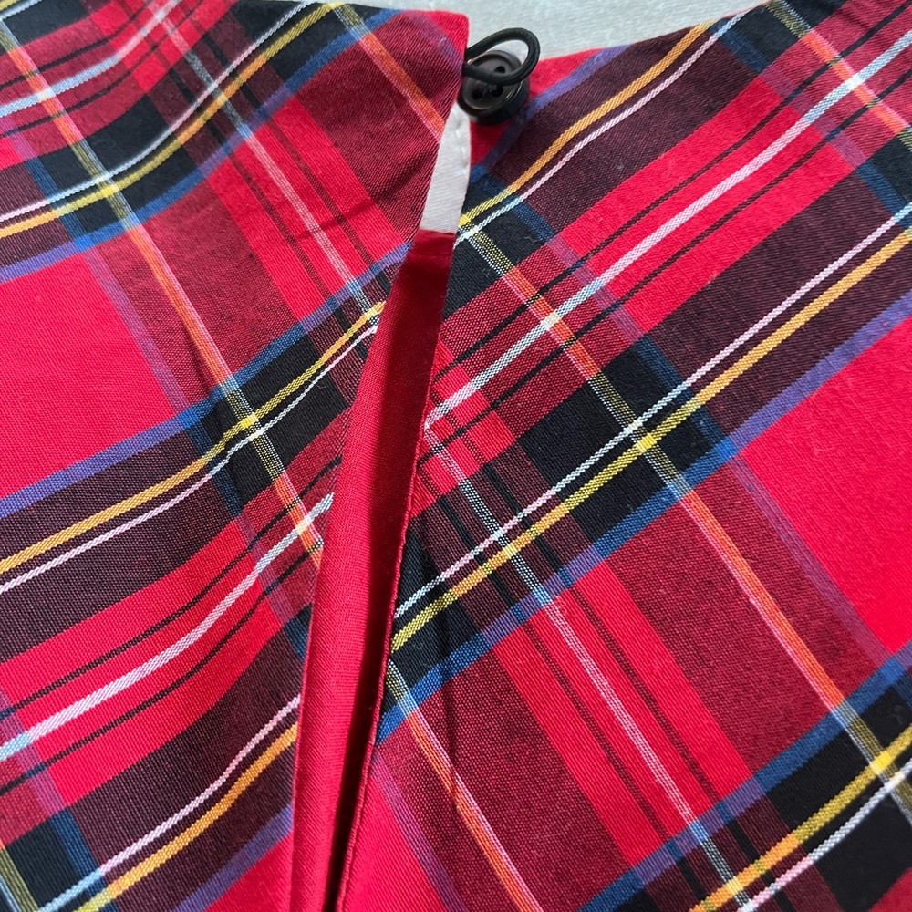 Crewcuts NEW Tartan plaid Red Christmas Holiday Dress Size 2 Black Ribbon Belt - Picture 12 of 14